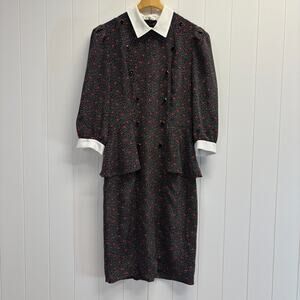 Vintage Liz Roberts Secretary Librarian Twee Dress Size L Corpcore Office Career